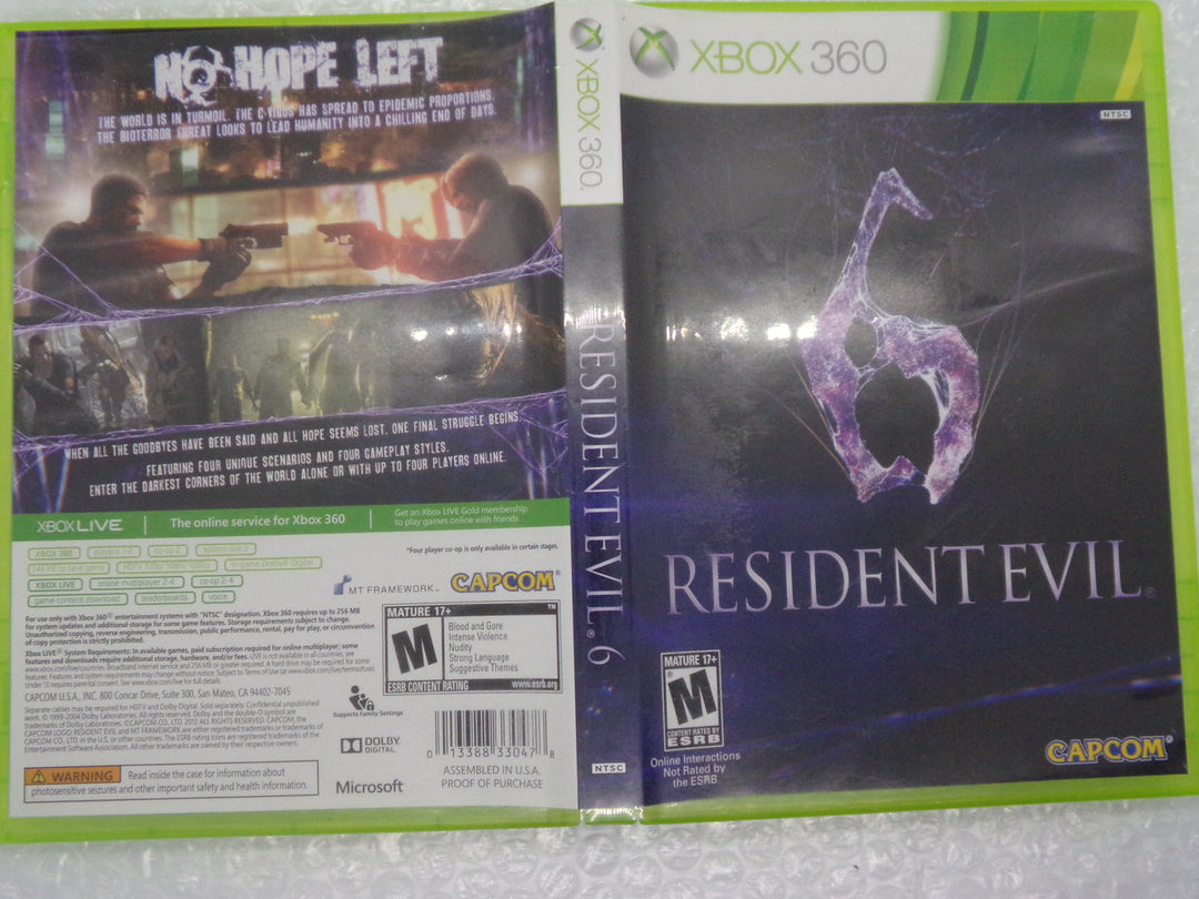 Resident Evil 6 Xbox 360 Used