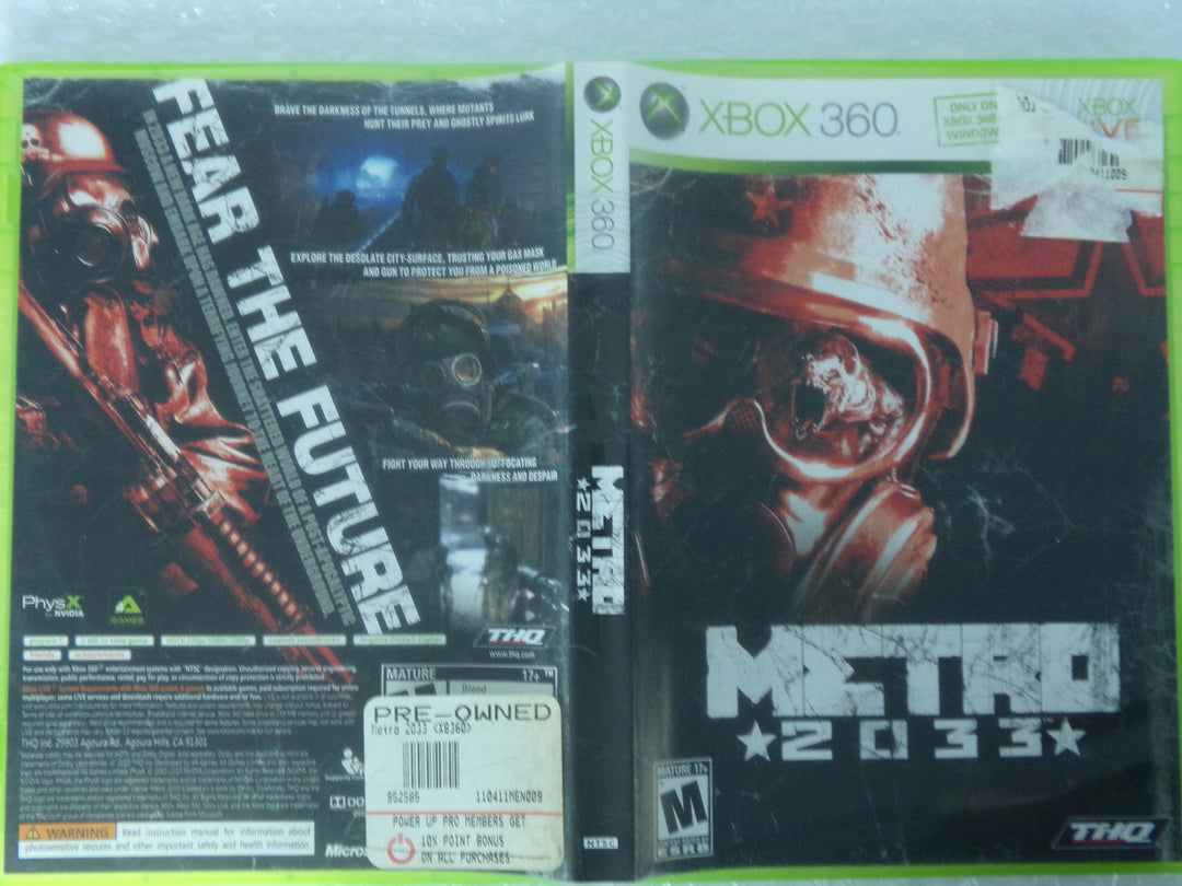 Metro 2033 Xbox 360 Used