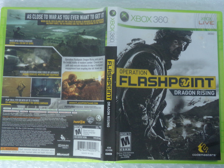 Operation Flashpoint: Dragon Rising Xbox 360 Used