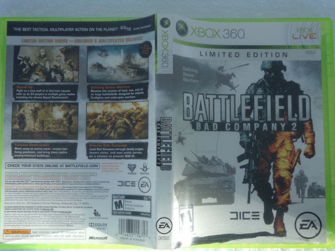 Battlefield: Bad Company 2 Xbox 360 Used