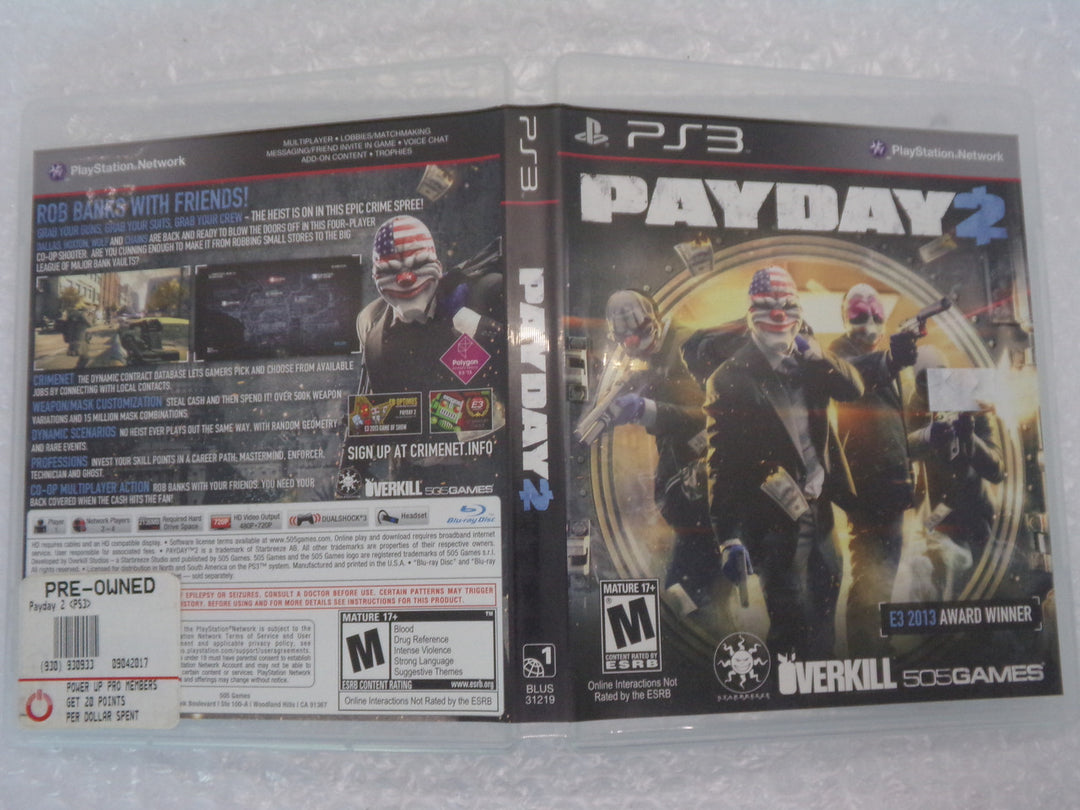 Payday 2 Playstation 3 PS3 Used