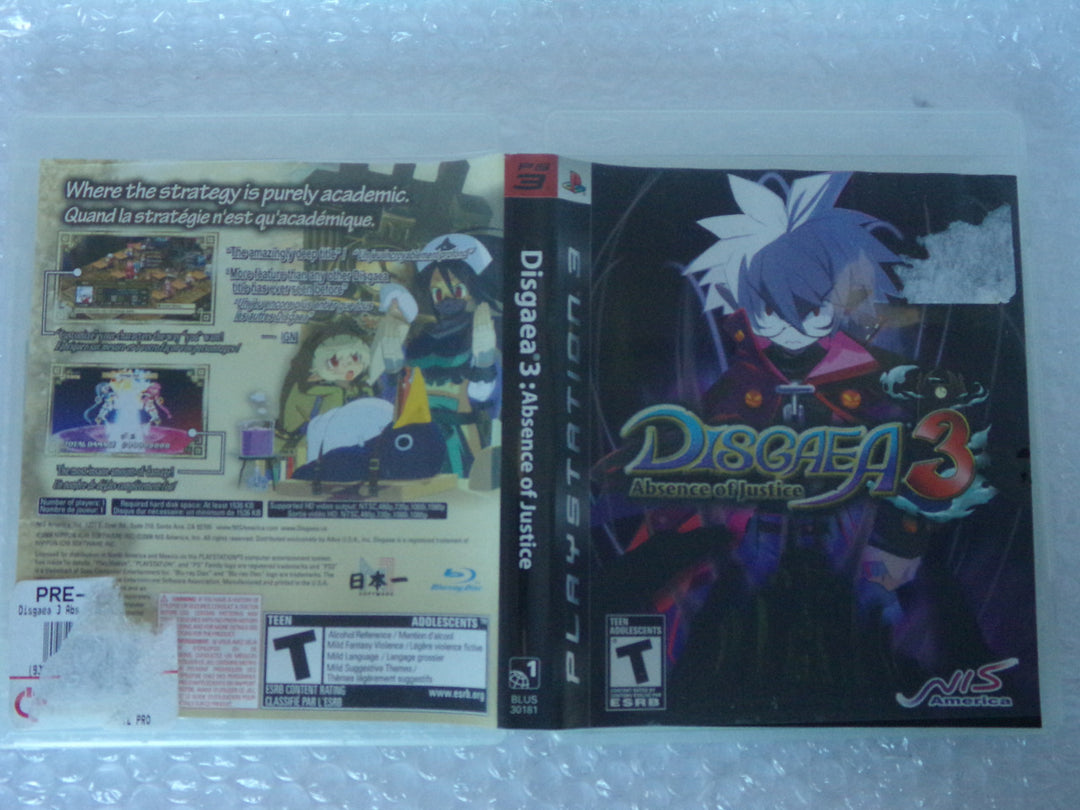 Disgaea 3: Absence of Justice Playstation 3 PS3 Used