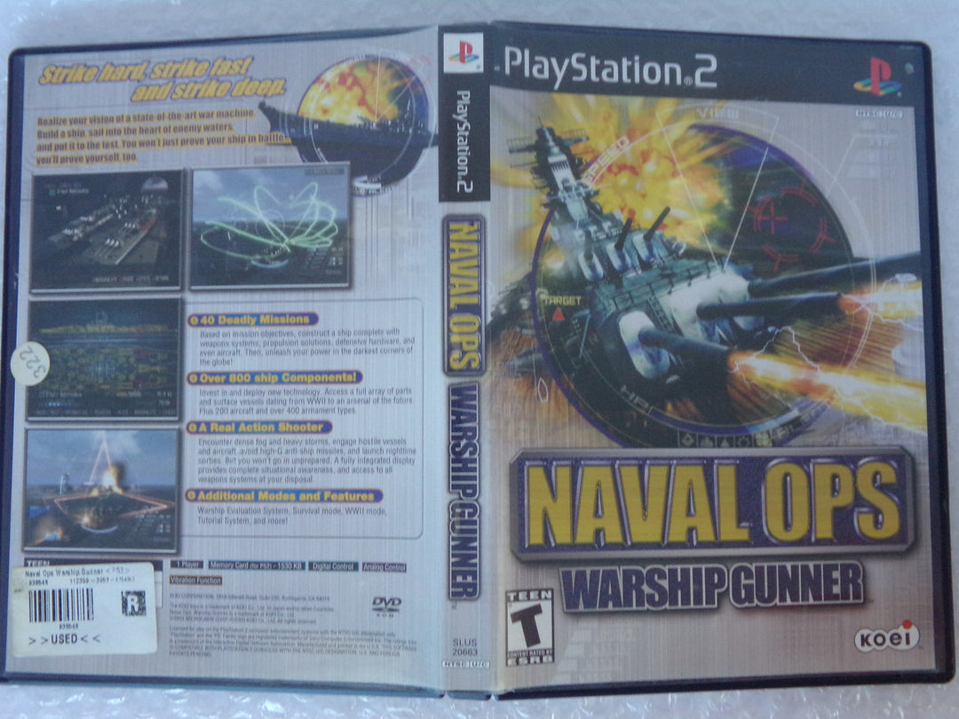 Naval Ops: Warship Gunner Playstation 2 PS2 Used