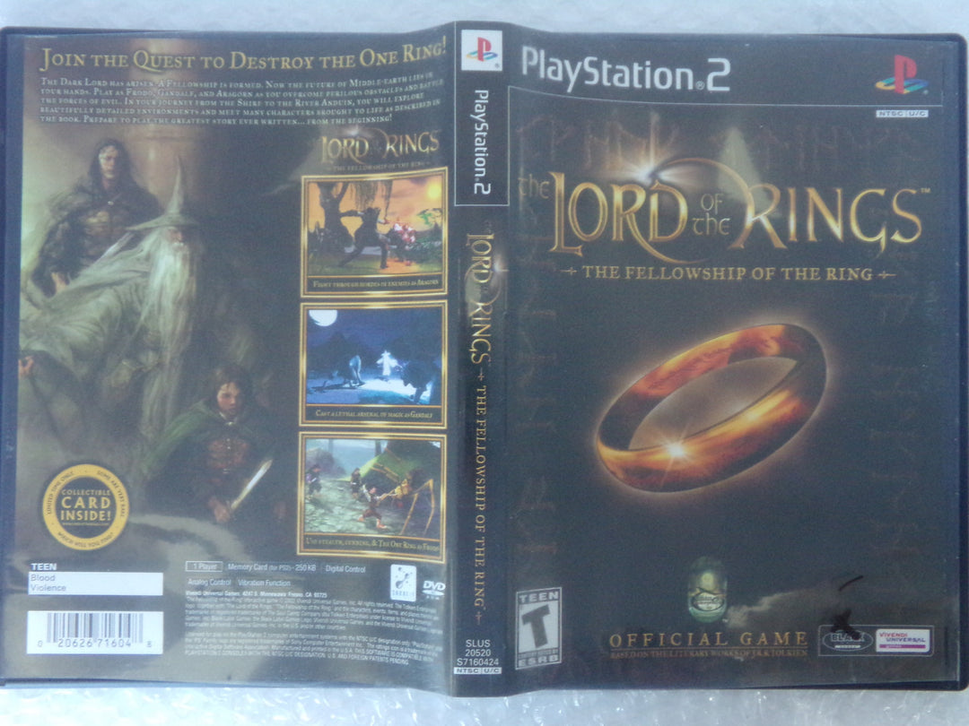 Lord of the Rings: The Fellowship of the Ring Playstation 2 PS2 Used