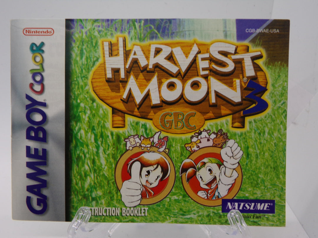 Harvest Moon 3 GBC - Game Boy MANUAL ONLY