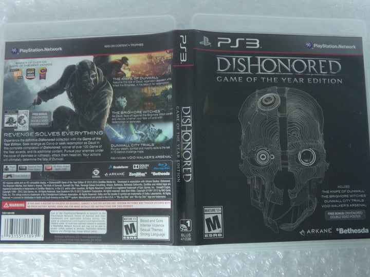 Dishonored Game of the Year Edition Playstation 3 PS3 Used