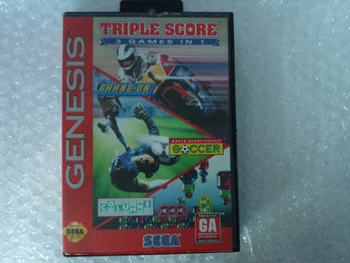 Triple Score 3 Games in 1 Sega Genesis Boxed Used