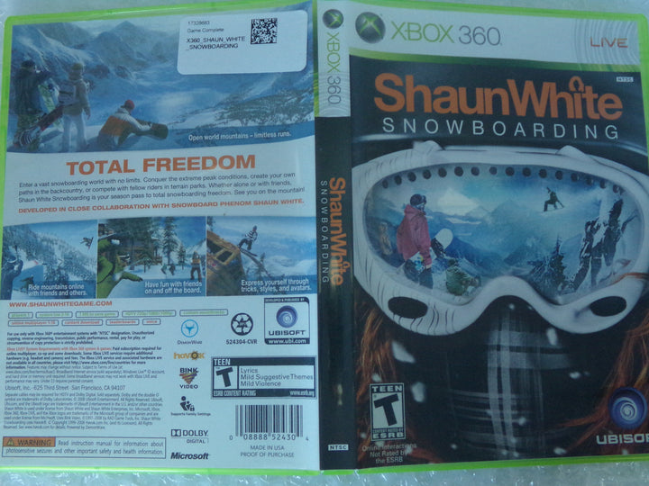 Shaun White Snowboarding Xbox 360 Used