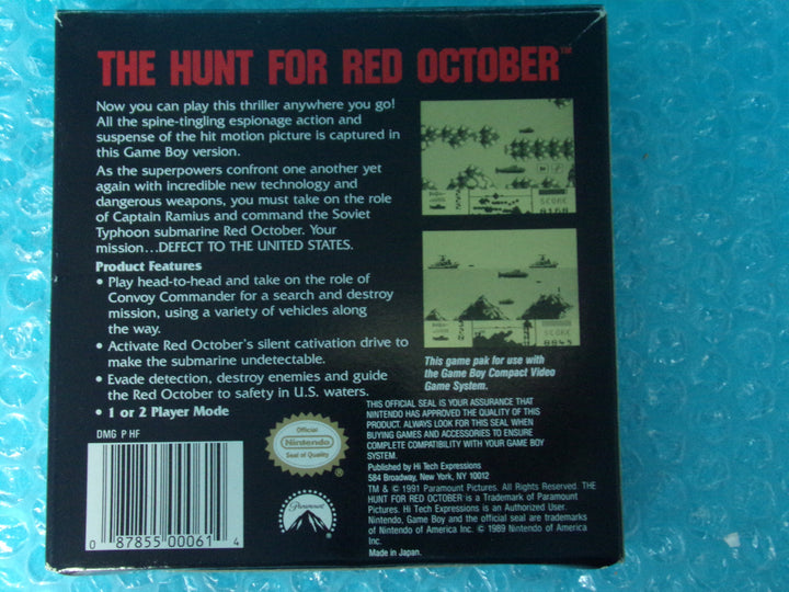 The Hunt For Red October Game Boy Original Boxed Used