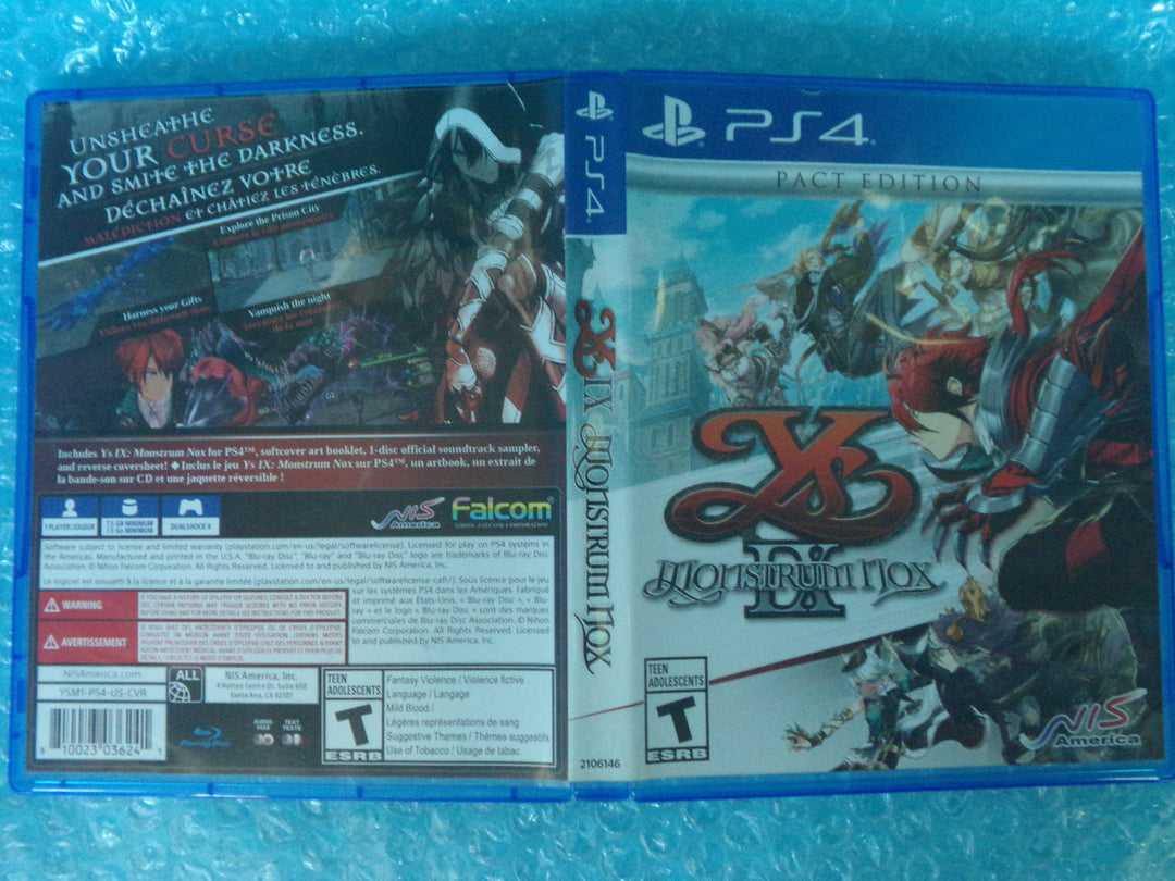 Ys IX: Monstrum of Nox - Pact Edition Playstation 4 PS4 Used