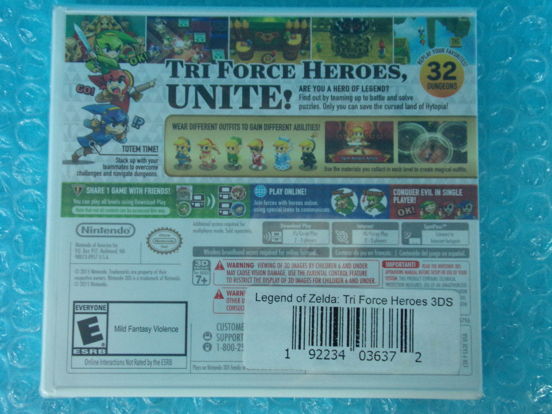 The Legend of Zelda: Tri Force Heroes Nintendo 3DS NEW