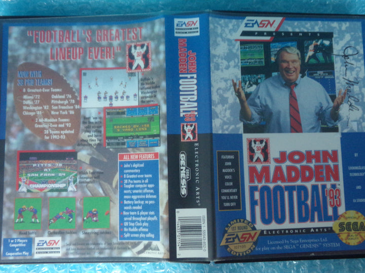 John Madden Football '93 Sega Genesis Boxed Used