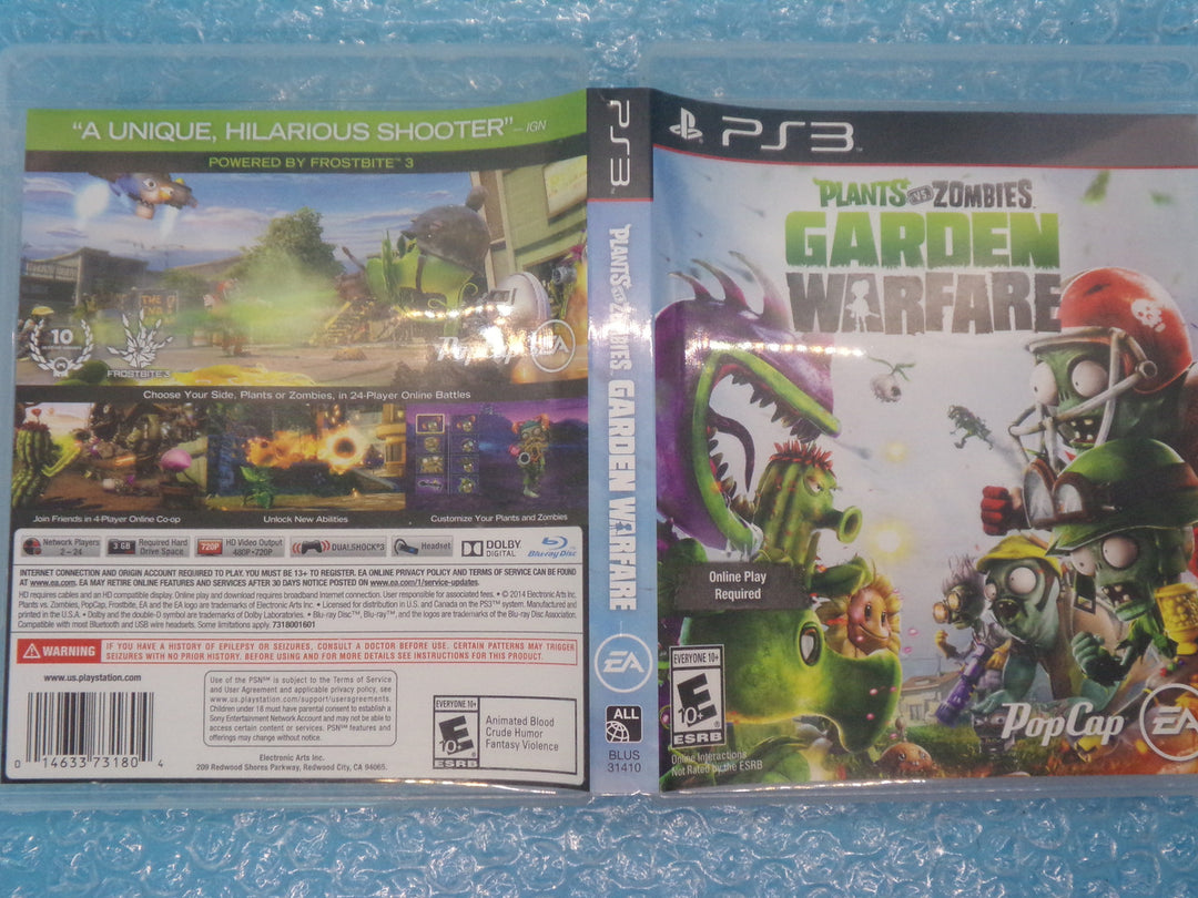 Plants Vs. Zombies Garden Warfare Playstation 3 PS3 Used