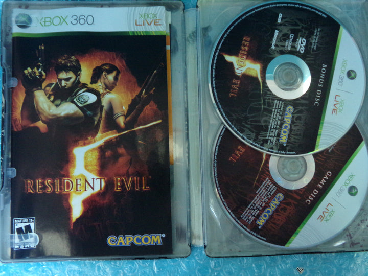 Resident Evil 5 W/ Steelbook Xbox 360 Used