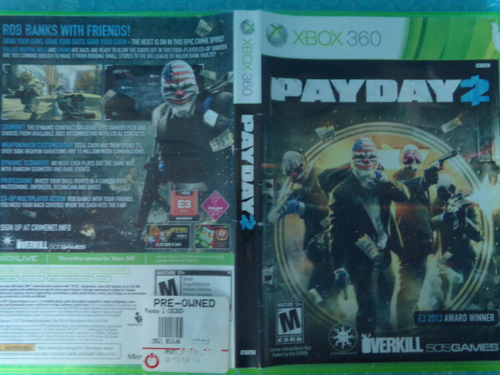 Payday 2 Xbox 360 Used