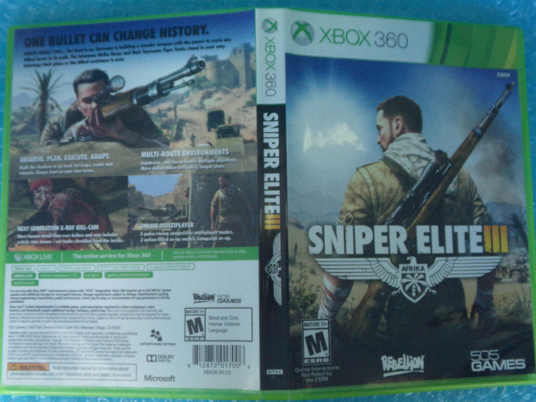 Sniper Elite III Xbox 360 Used