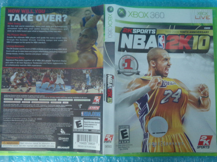 NBA 2K10 Xbox 360 Used