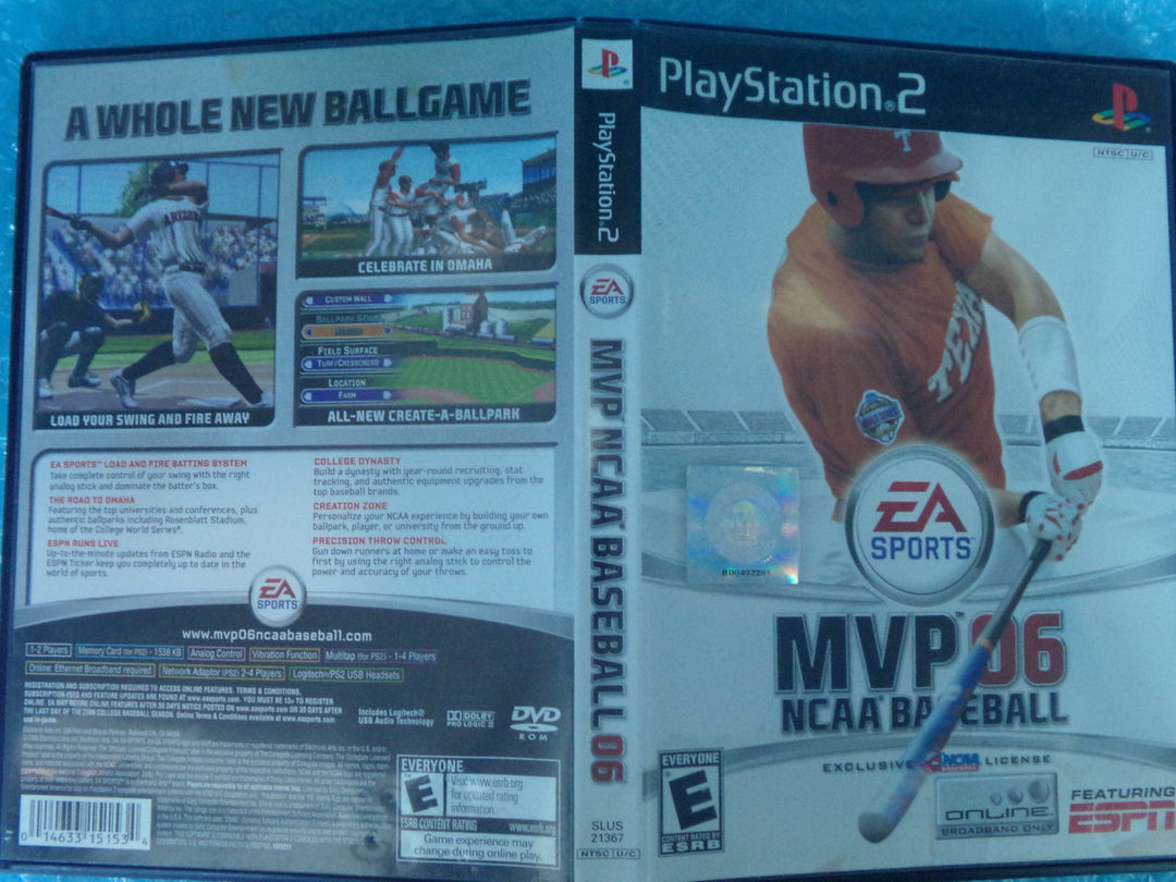 MVP 06: NCAA Baseball Playstation 2 PS2 Used