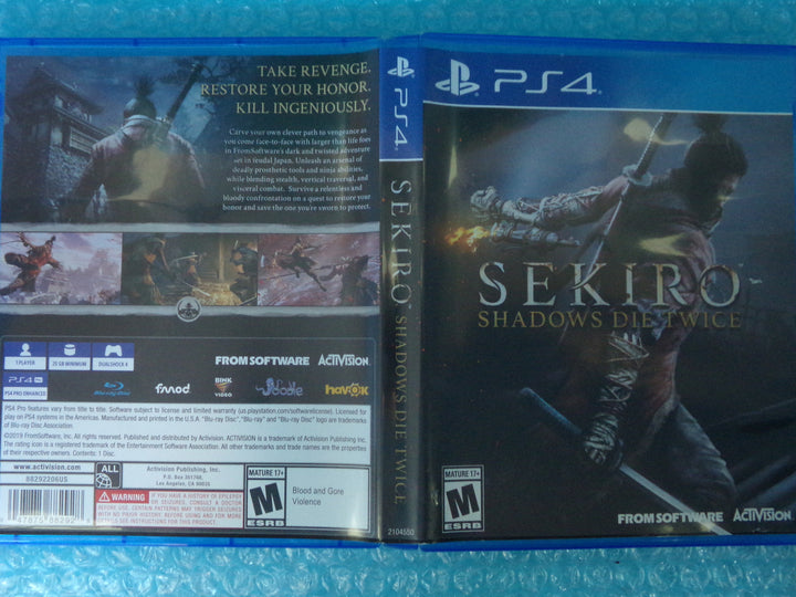 Sekiro: Shadows Die Twice Playstation 4 PS4 Used
