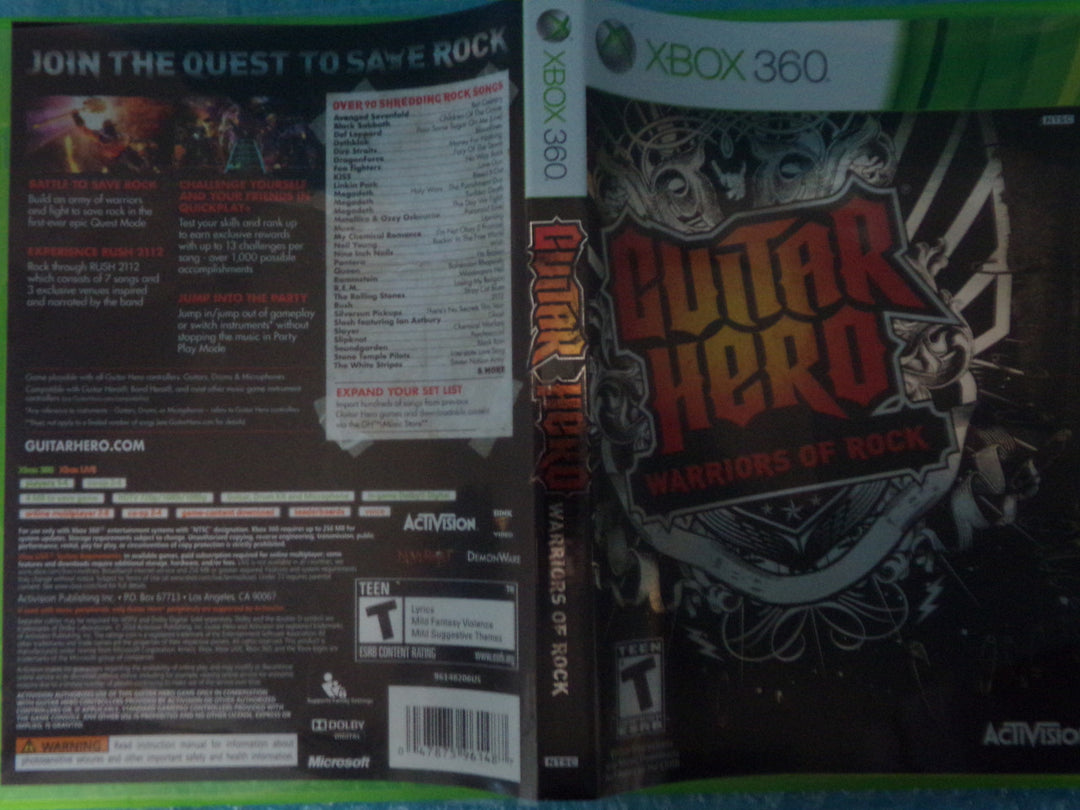 Guitar Hero: Warriors of Rock Xbox 360 Used
