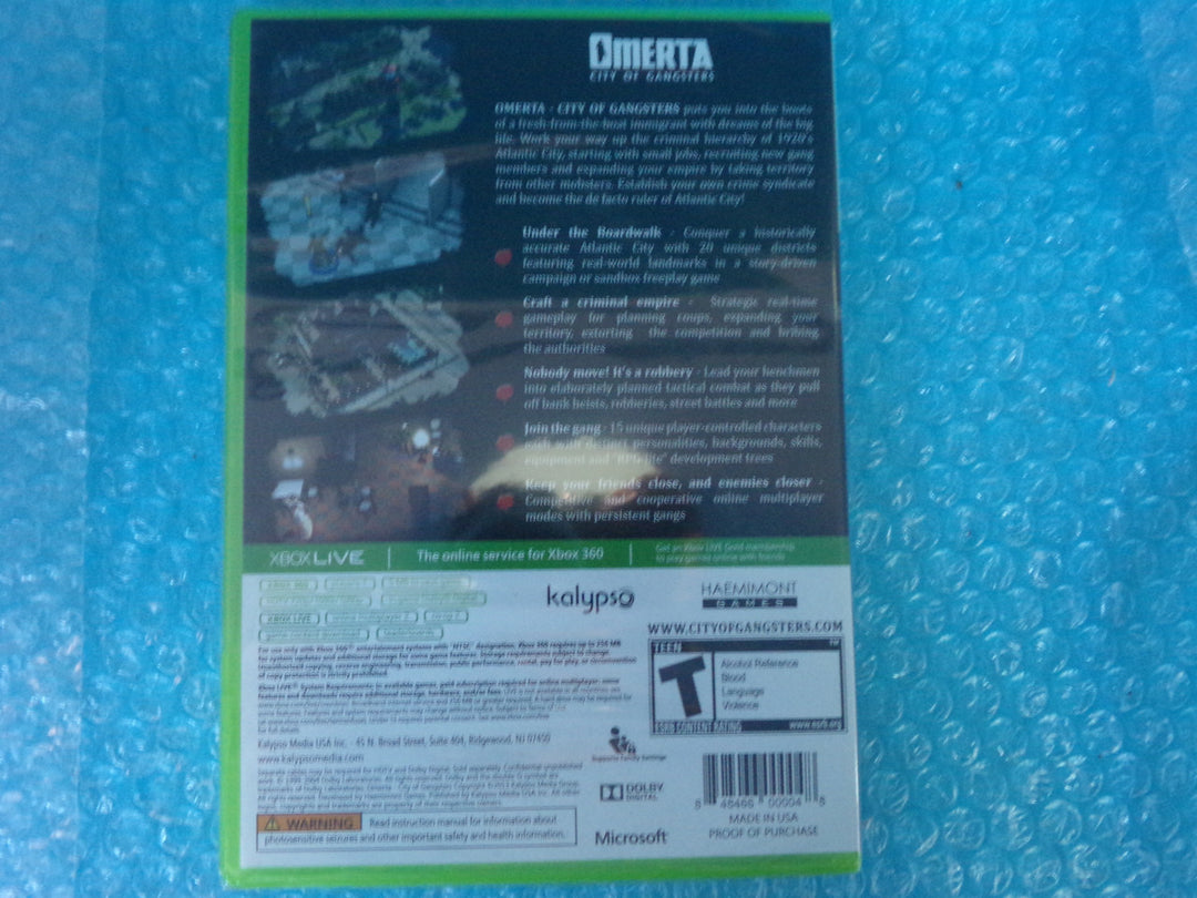 Omerta: City of Gangsters Xbox 360 NEW