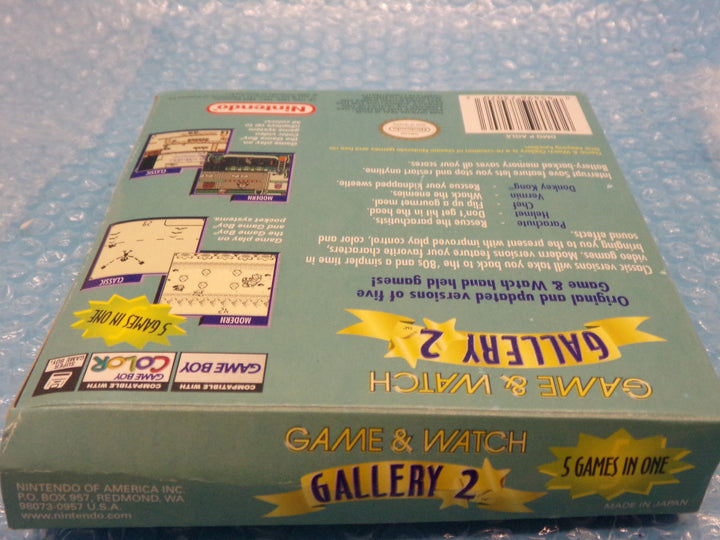 Game & Watch Gallery 2 Game Boy Color BOX ONLY NO GAME