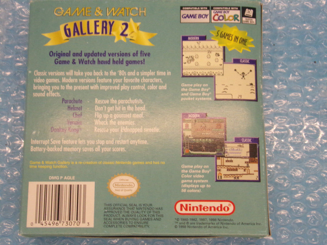 Game & Watch Gallery 2 Game Boy Color BOX ONLY NO GAME