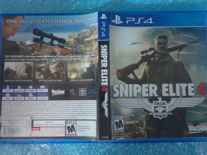 Sniper Elite 4 Playstation 4 PS4 Used D7824