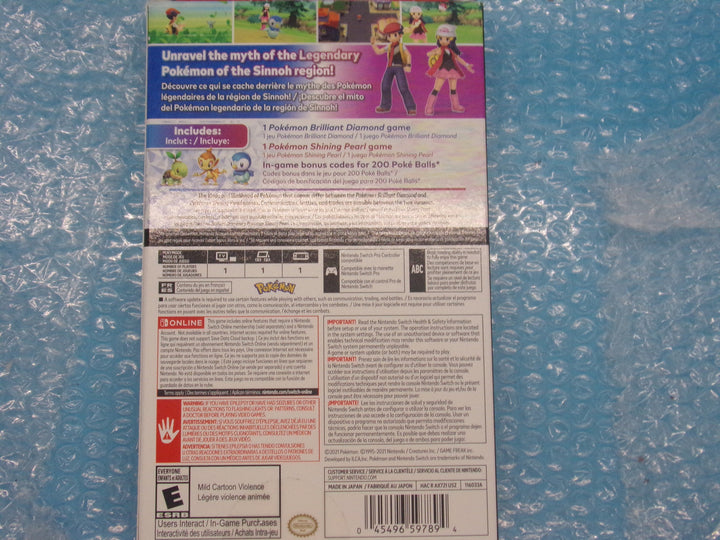 Pokemon Brilliant Diamond and Shining Pearl Double Pack Nintendo Switch Used