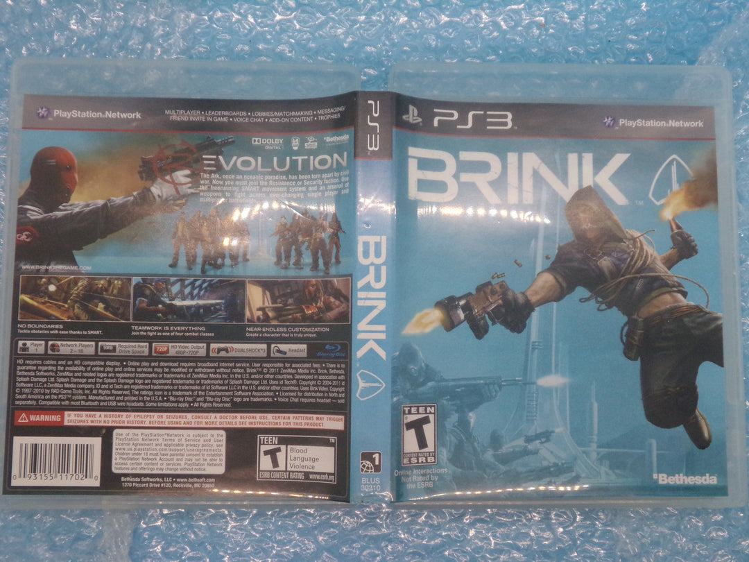 Brink Playstation 3 PS3 Used