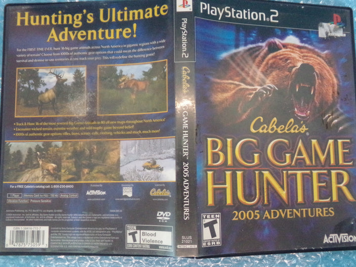 Cabela's Big Game Hunter 2005 Adventures Playstation 2 PS2 Used