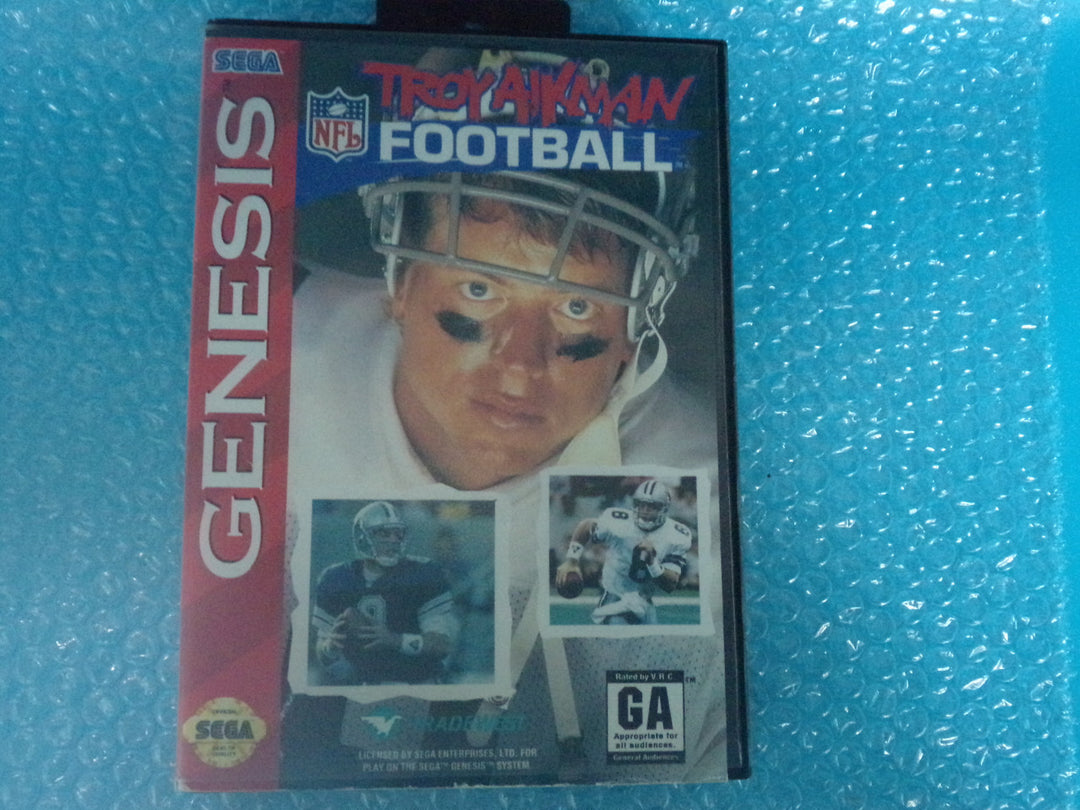 Troy Aikman NFL Football Sega Genesis Boxed Used