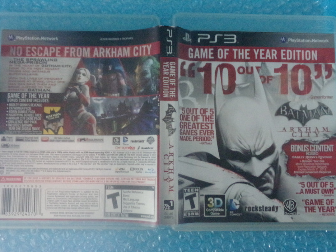 Batman: Arkham City - Game of the Year Edition Playstation 3 PS3 Used