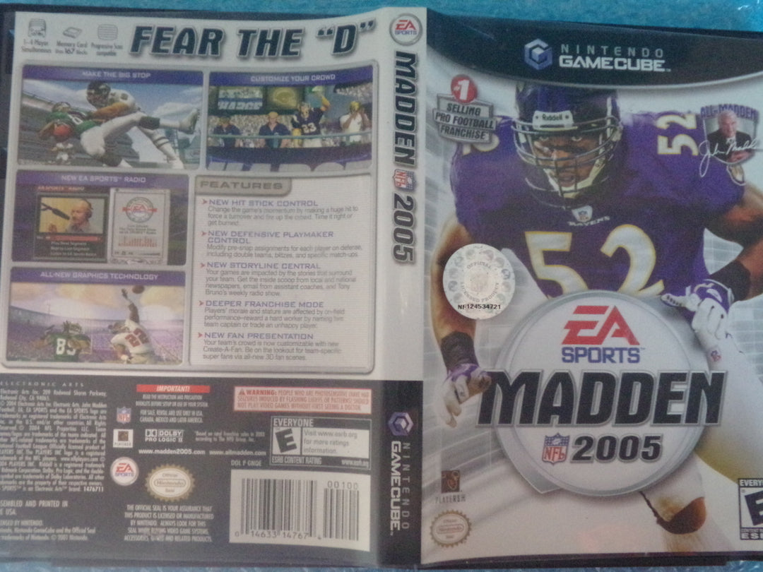 Madden NFL 2005 Nintendo Gamecube Used Tested and working UD102824