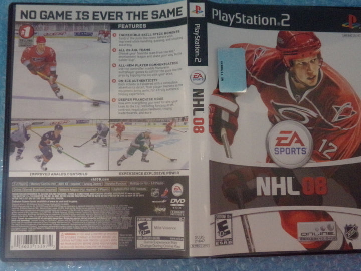 NHL 08 Playstation 2 PS2 Used