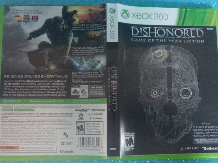 Dishonored: Game of the Year Edition Xbox 360 Used