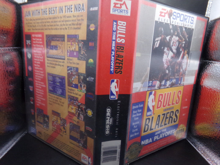 Bulls Versus Blazers and the NBA Playoffs Sega Genesis Boxed