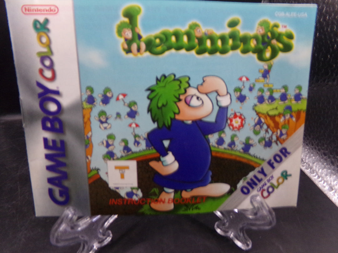 Lemmings & Oh No! More Lemmings Game Boy Color MANUAL ONLY