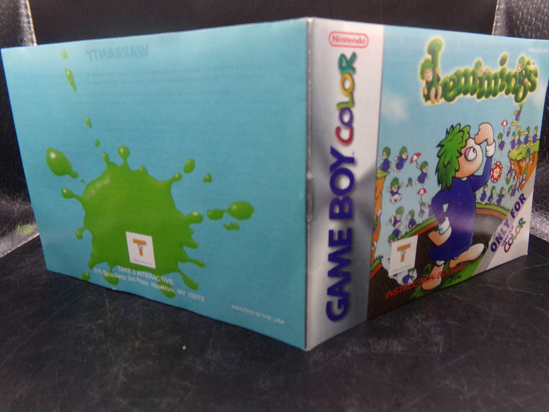 Lemmings & Oh No! More Lemmings Game Boy Color MANUAL ONLY