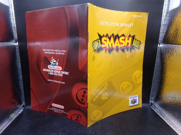 Super Smash Bros. Nintendo 64 N64 MANUAL ONLY