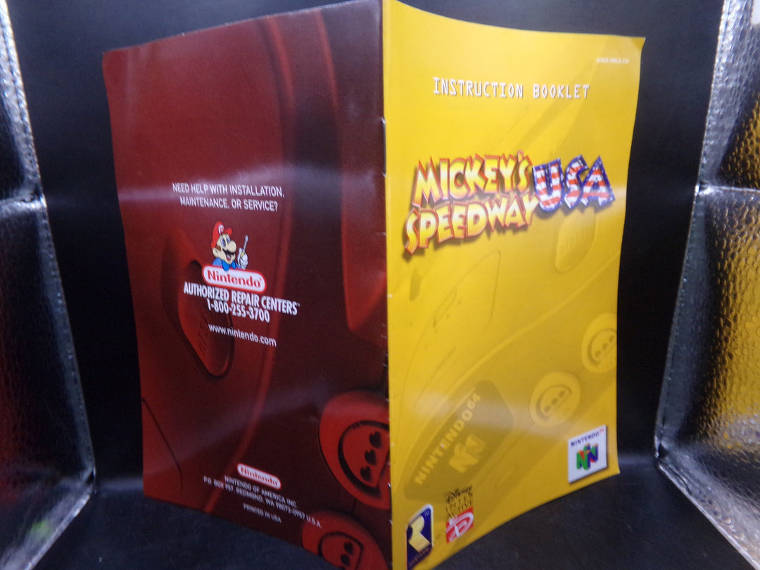 Mickey's Speedway USA Nintendo 64 N64 MANUAL ONLY