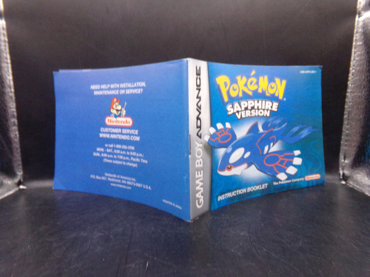 Pokemon Sapphire Game Boy Advance GBA MANUAL ONLY