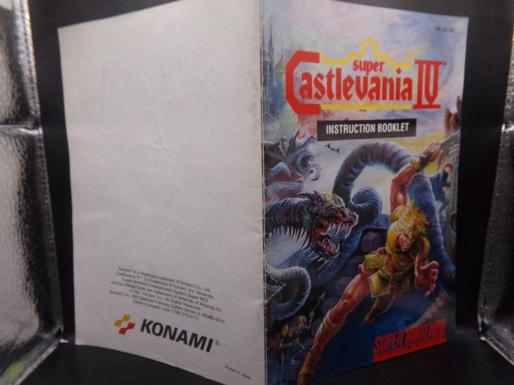 Super Castlevania IV Super Nintendo MANUAL ONLY