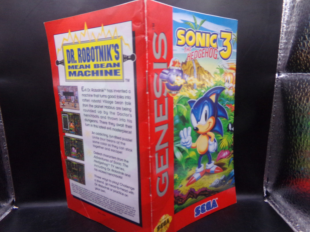 Sonic the Hedgehog 3 Sega Genesis MANUAL ONLY