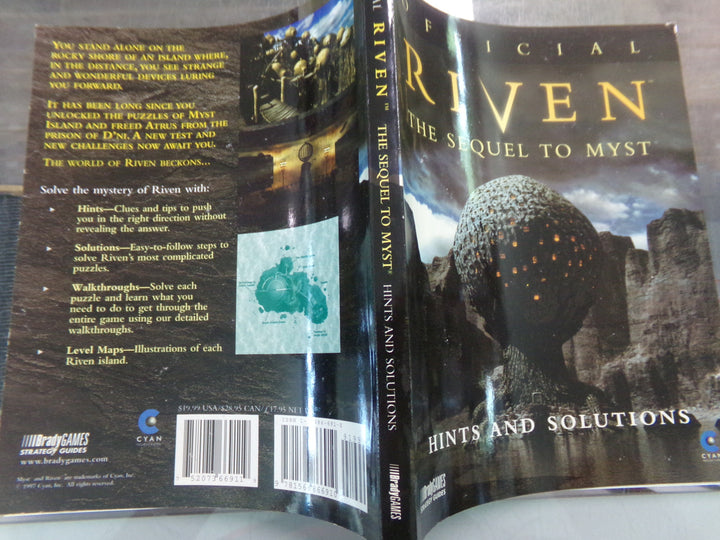 BradyGames Riven: The Sequel to Myst Hints and Solutions Strategy Guide Used