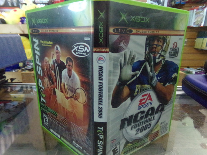 NCAA Football 2005/ Top Spin Combo Pack Original Xbox Used