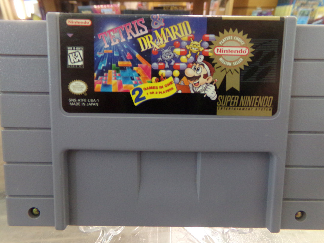 Tetris and Dr. Mario Super Nintendo SNES Used
