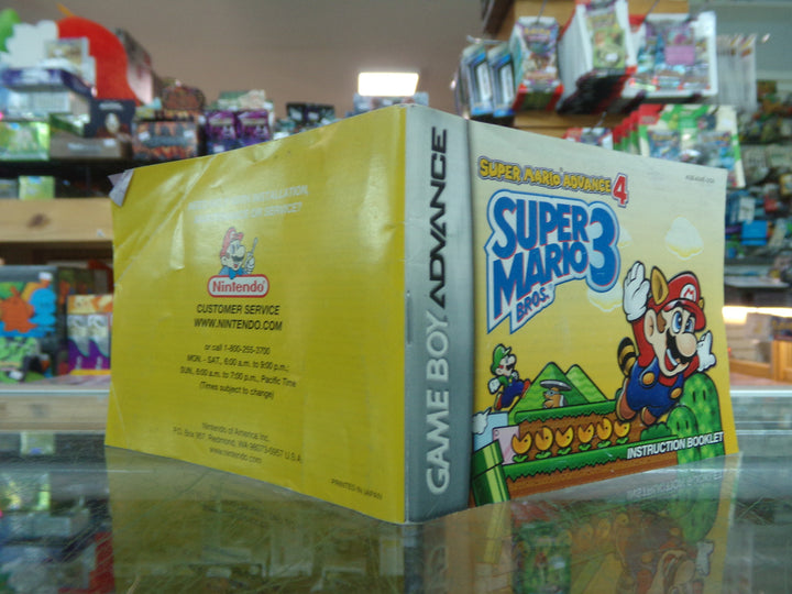 Super Mario Advance 4: Super Mario Bros. 3 Game Boy Advance GBA MANUAL ONLY