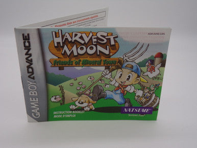 Harvest Moon: Friends of Mineral Town Game Boy Advance GBA MANUAL ONLY