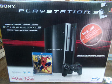 Sony Playstation 3 PS3 Fat Console (Model CECH-G01) NOT BACKWARDS COMPATIBLE Spider-Man 3 Bundle Boxed Used